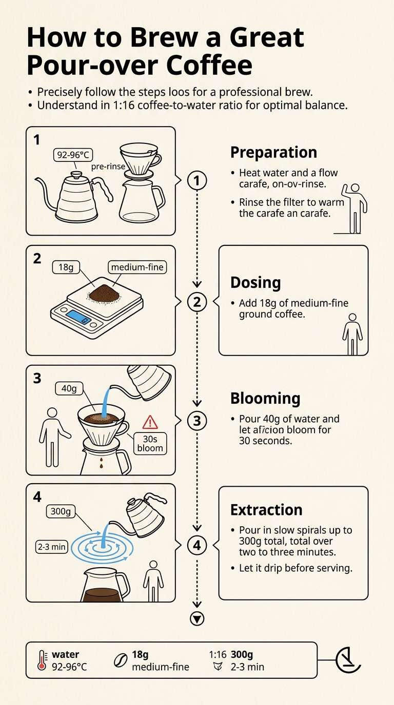 Pour-over coffee infographic