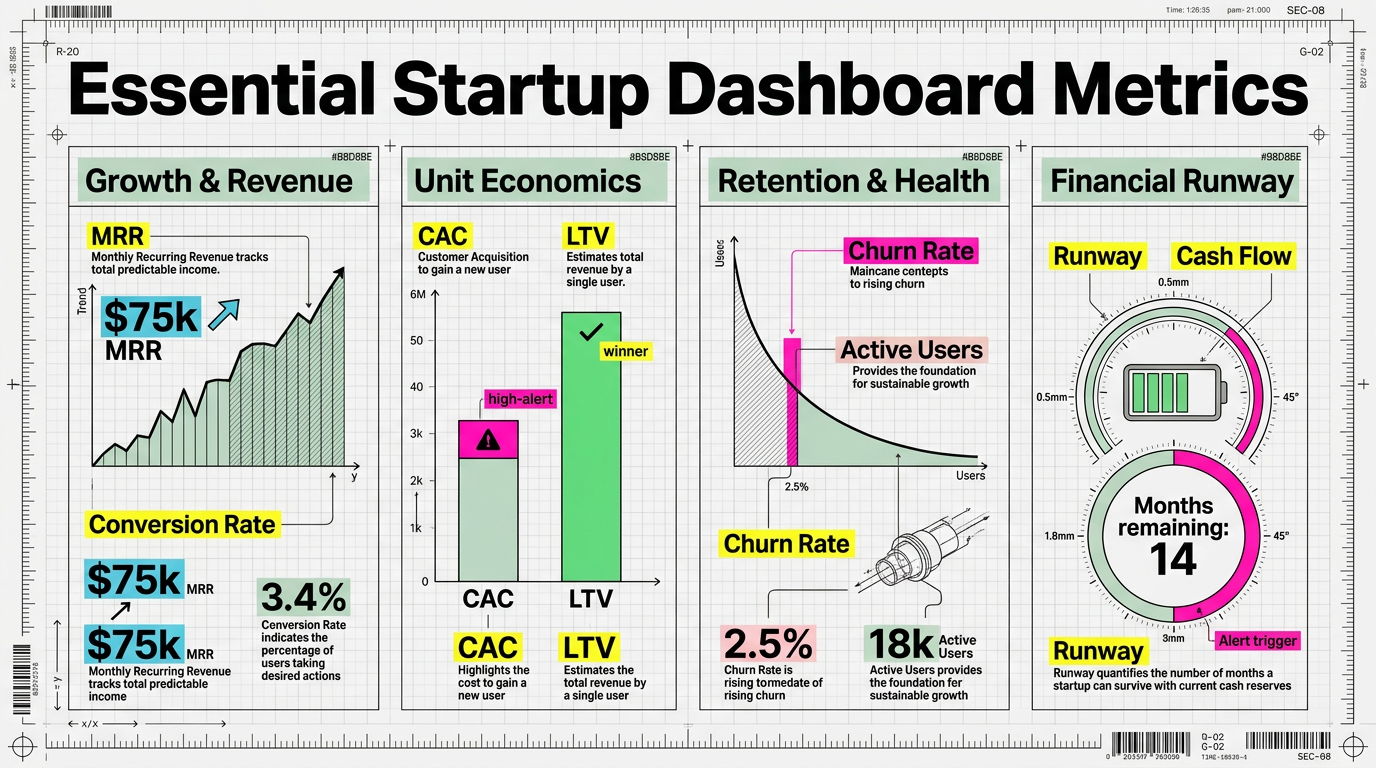 Startup metrics infographic