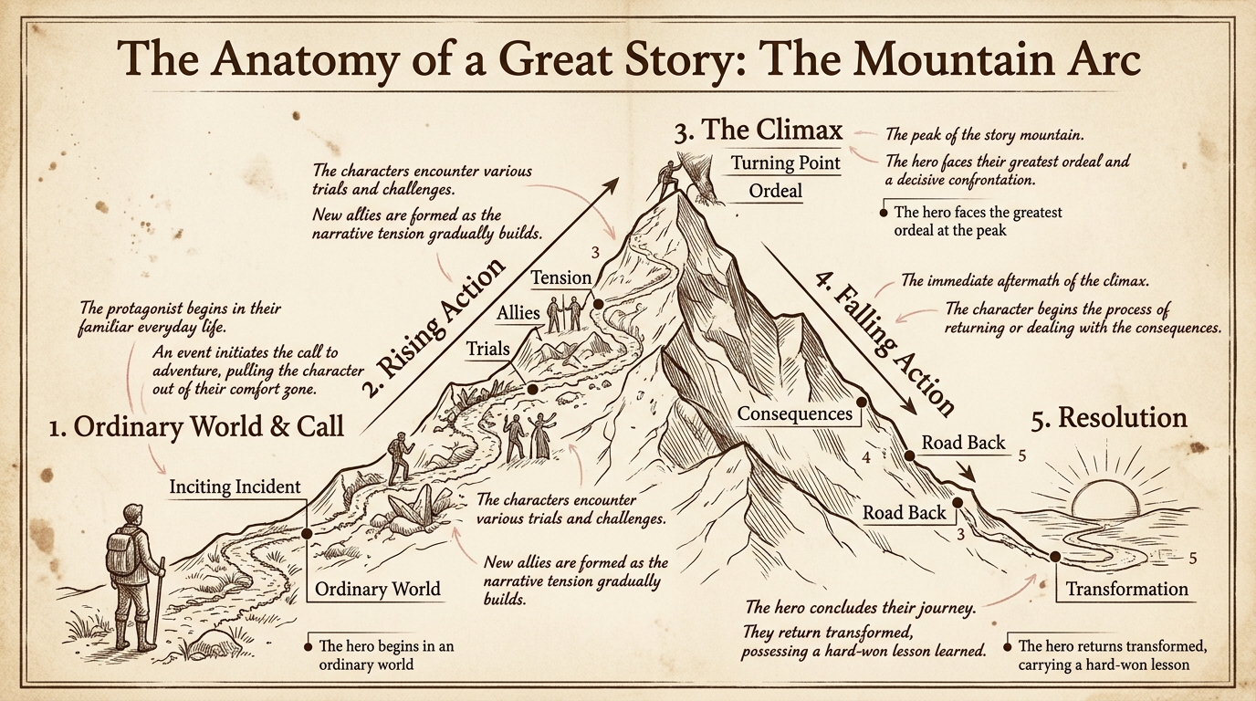 The hero's journey infographic
