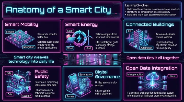 Anatomy of a smart city infographic
