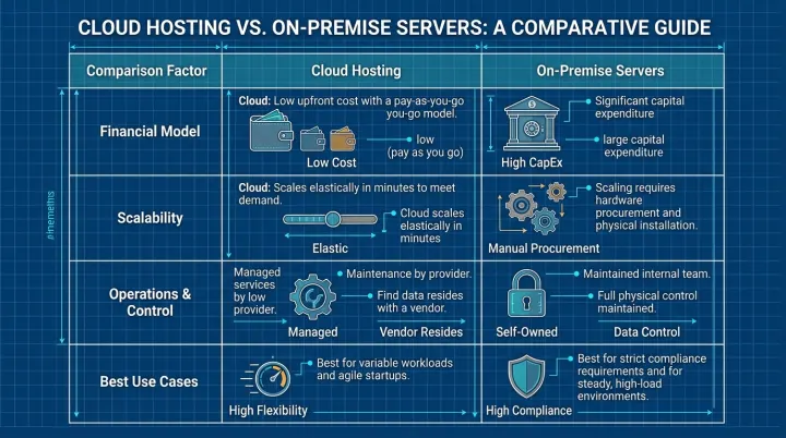 Cloud vs on-prem infographic