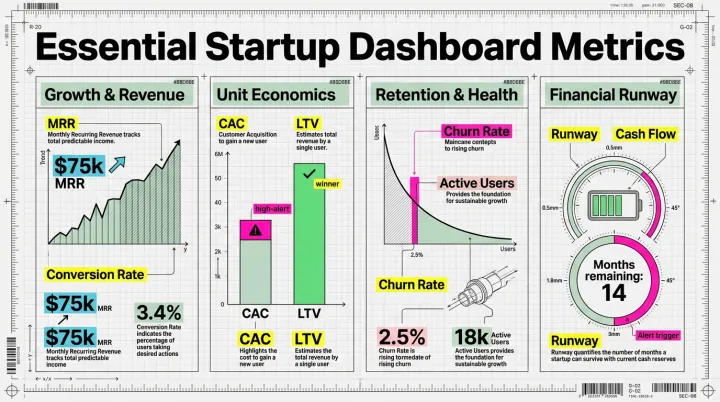 Startup metrics infographic